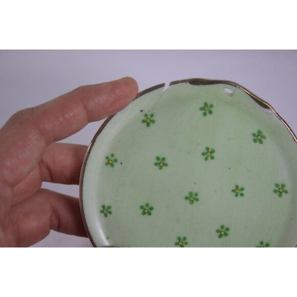 AS IS Miniature porcelain Tea Service Occupied Japan, Vintage Fairy green tea - Picture 6 of 10